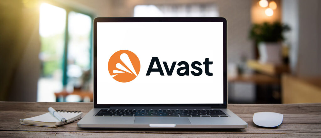 Avast logo displayed on a laptop screen