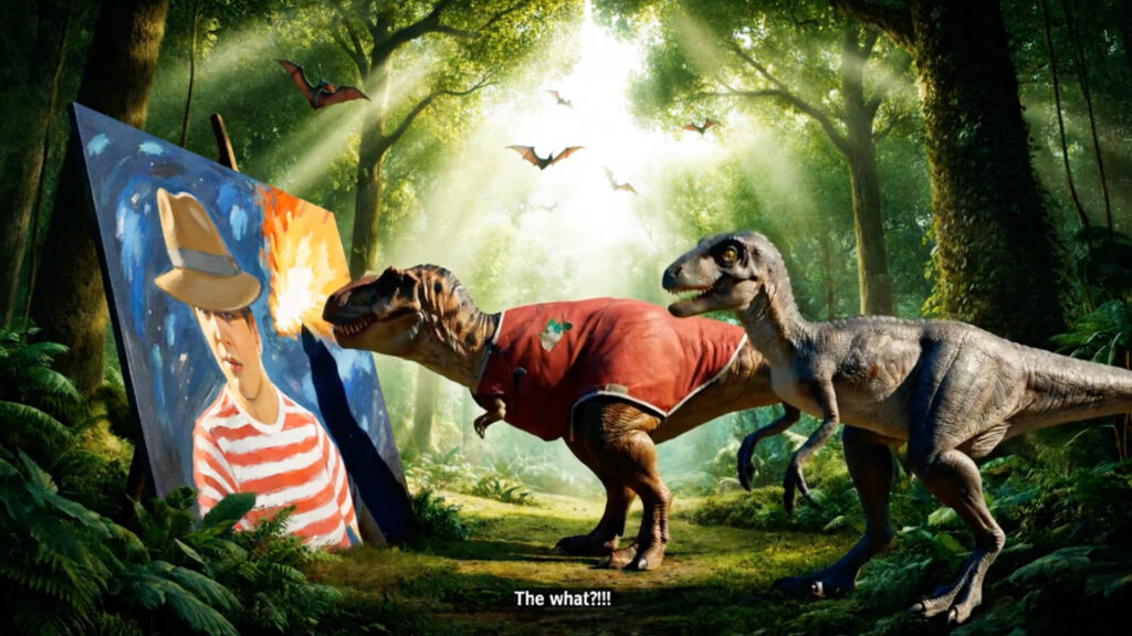 AI-generated dinosaur image