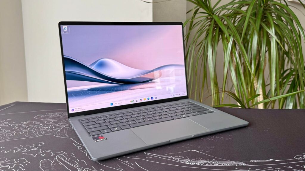 Note, Paint and Snip With AI: Microsoft Adds New Features, but Not for Everyone Asus Zenbook A14 Copilot Plus PC next to a house plant