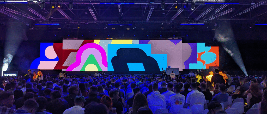 The Config London stage as people take their seats