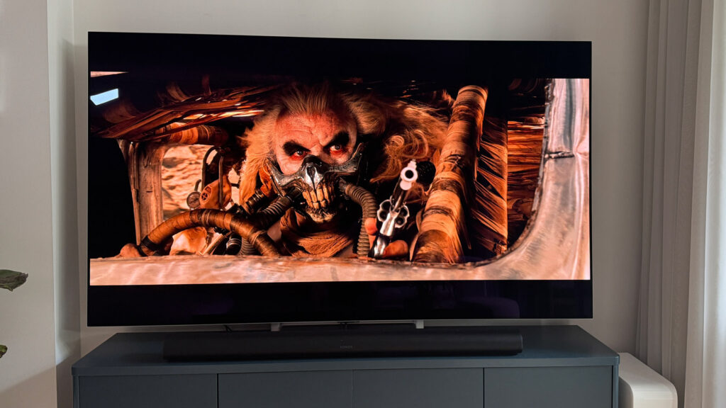 I tried a super-bright 83-inch OLED TV and now projectors are ruined for me A scene from Mad Max: Fury Road, displayed on the LG G5 OLED TV.