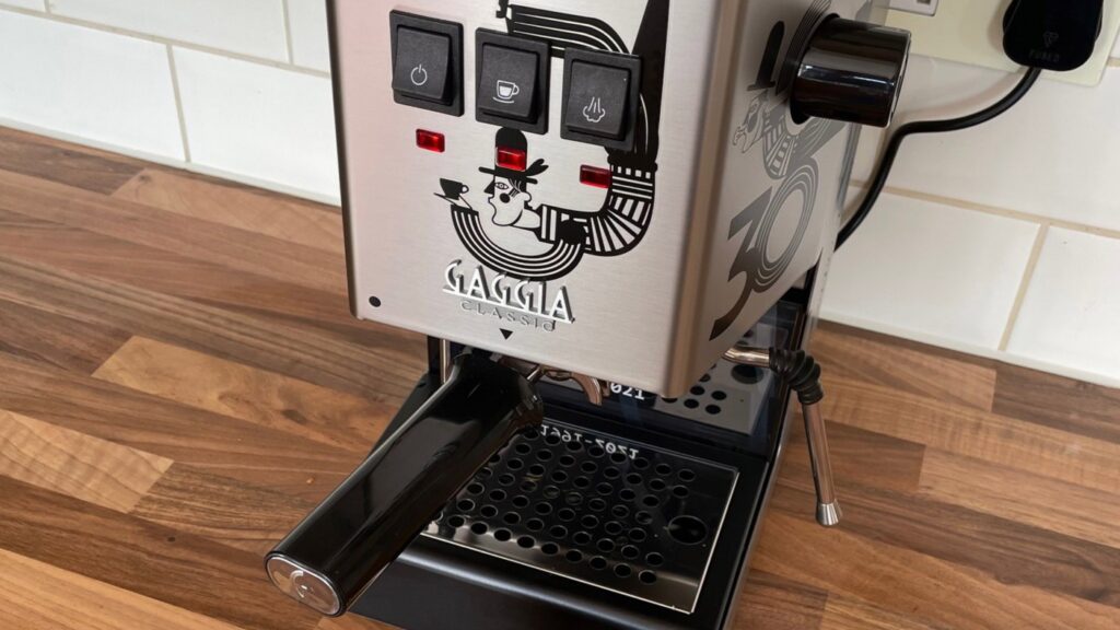 Gaggia Classic coffee maker on kitchen counter