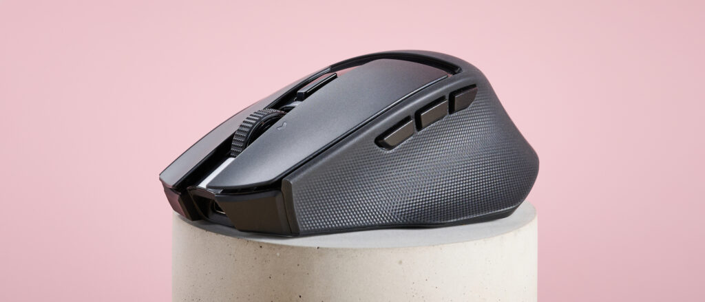 Razer Basilisk Mobile on plinth with pink background