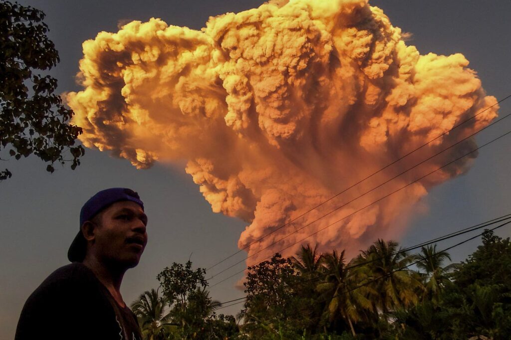 Volcano Erupts In Eastern Indonesia Disrupting Air Travel