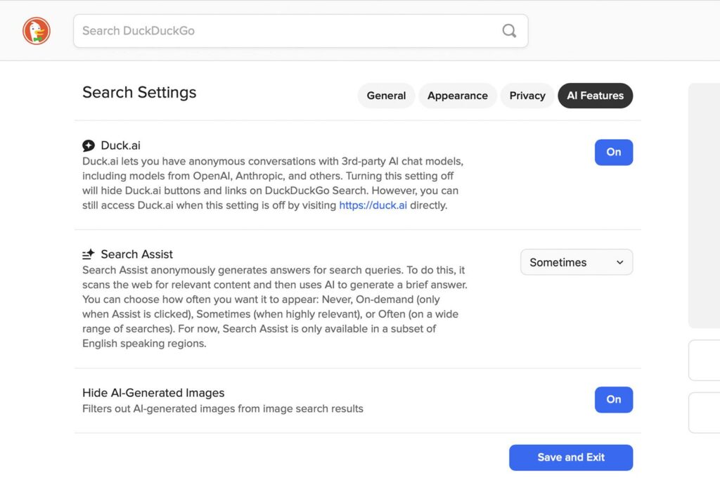 DuckDuckGo Adds AI Image Filter to Search Results