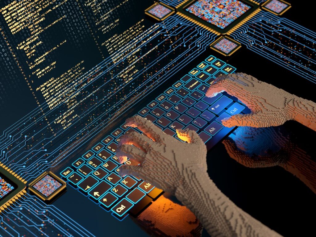 Goldman Sachs is testing viral AI agent Devin as a ‘new employee’ Hands typing code on a virtual keyboard.