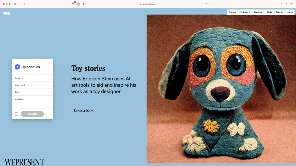 WeTransfer website