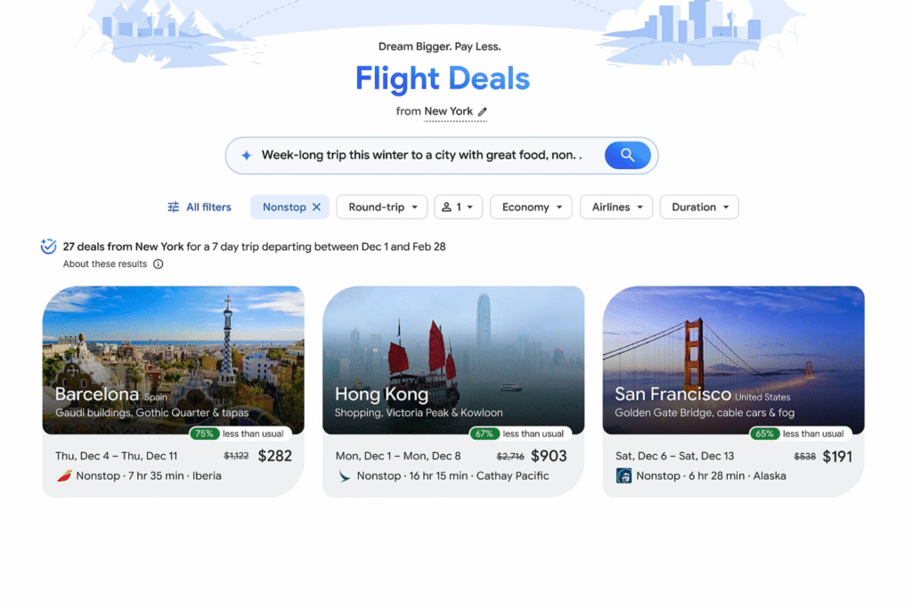 Google’s New AI Tool Will Hunt Down Cheap Flights for You