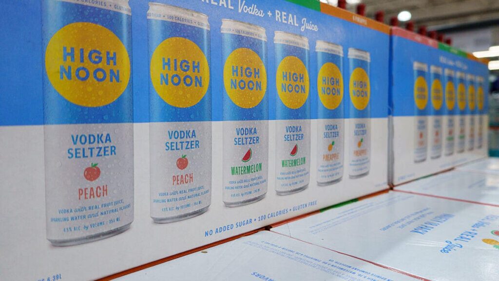 High Noon Recalls Alcoholic Drinks Mislabeled as Celsius. What to Do if You Were Impacted An image of a lineup of High Noon vodka seltzer drinks (gettyimages-2210615315)
