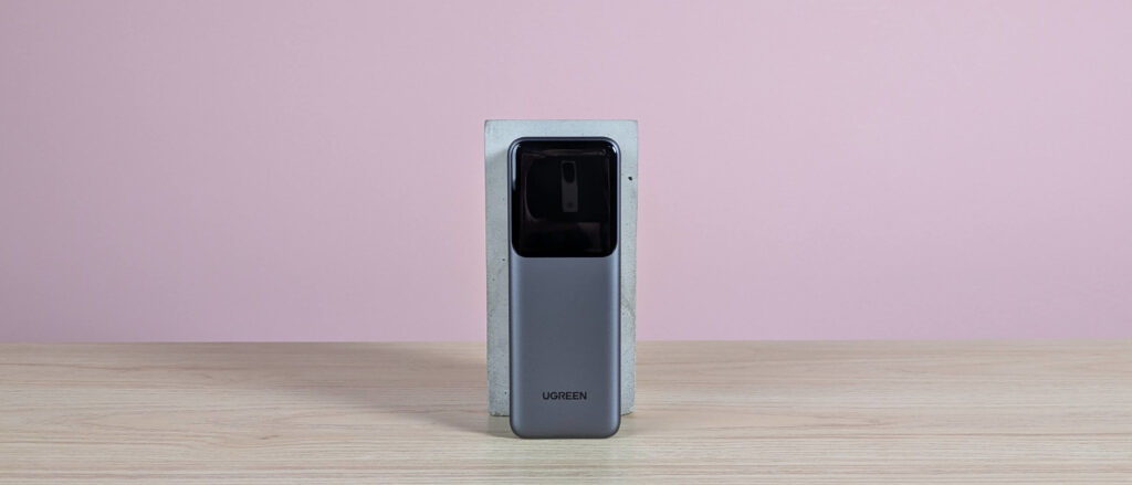 UGREEN Nexode Power Bank 20000mAh 165W review: a useful charger with plenty of power but too much heft Ugreen Nexode Power Bank 20000mAh 165W leaning on plinth on desk with pink background