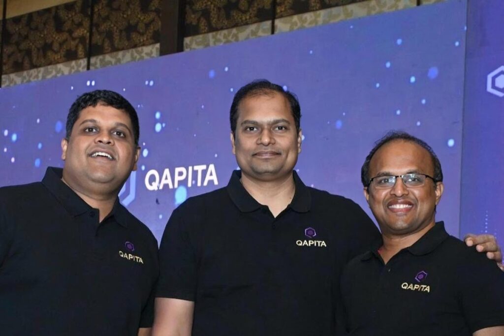 Qapita co-founders Ravi Ravulaparthi, Vamsee Mohan Kamabuthla, and Lakshman Gupta
