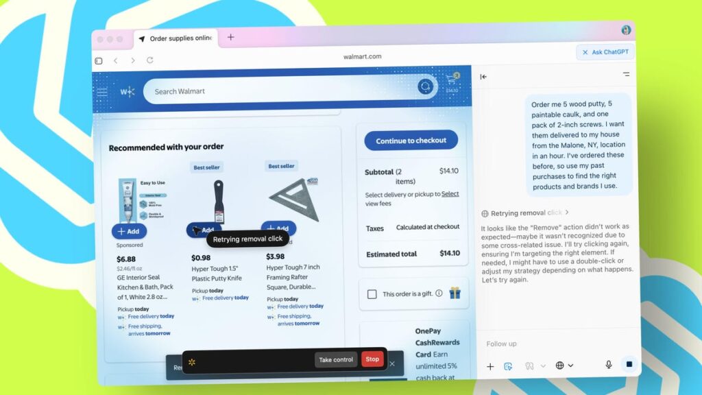 I let OpenAI's new ChatGPT Atlas browser do my Walmart shopping for me - here's how it went
