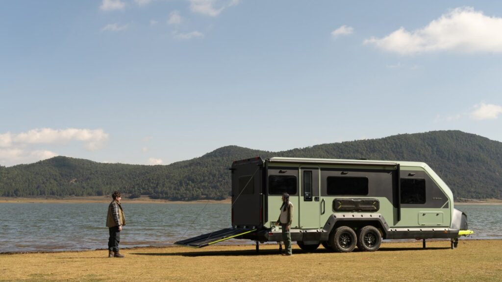 The Evotrex PG5 parked by a lake